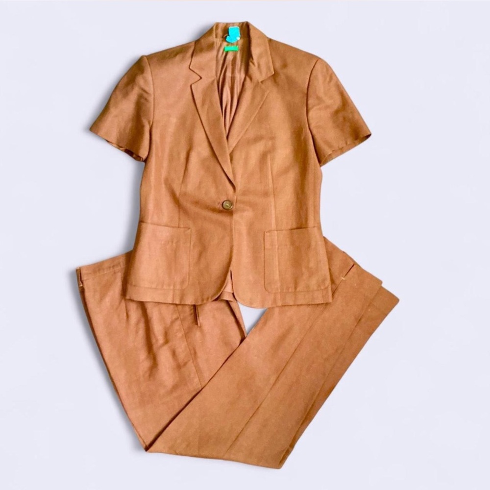 United Colors Of Benetton Rust Brown Pantsuit Elegant Tailored Set